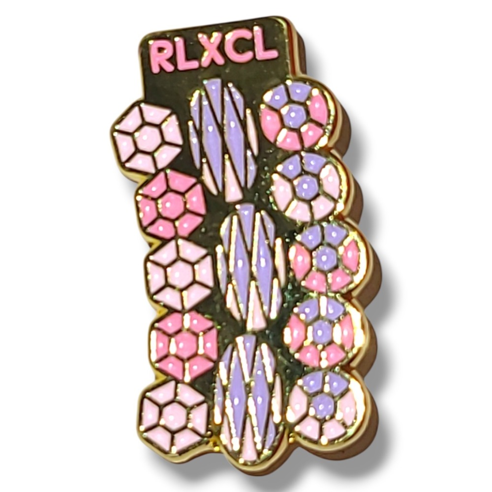 RLXCL Pink Purple Gem Pattern Enamel Pin Rachel Lynn X‎ Corri Lynn Jewelry